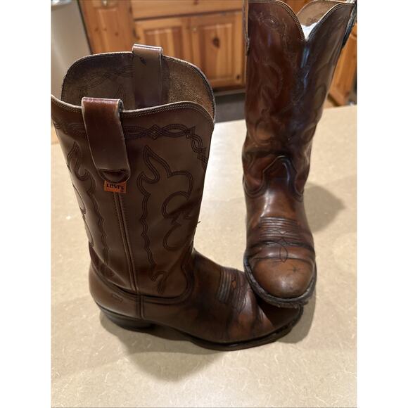 9 M Vintage 70s Levi\'s Orange Tab Cowboy Boots Western Boot leather Levis vtg main image 8